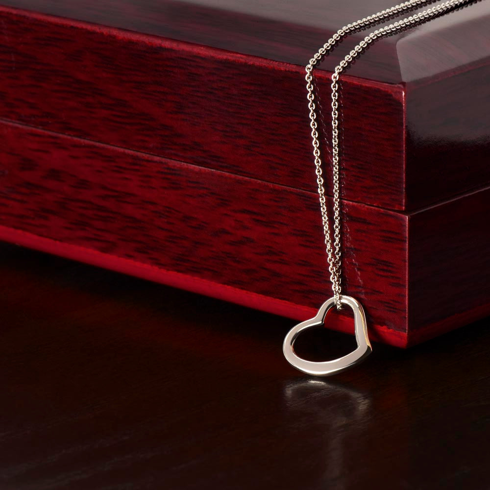 Daughter Braver Stronger Smarter Sterling Silver Delicate Heart Necklace - Image 5
