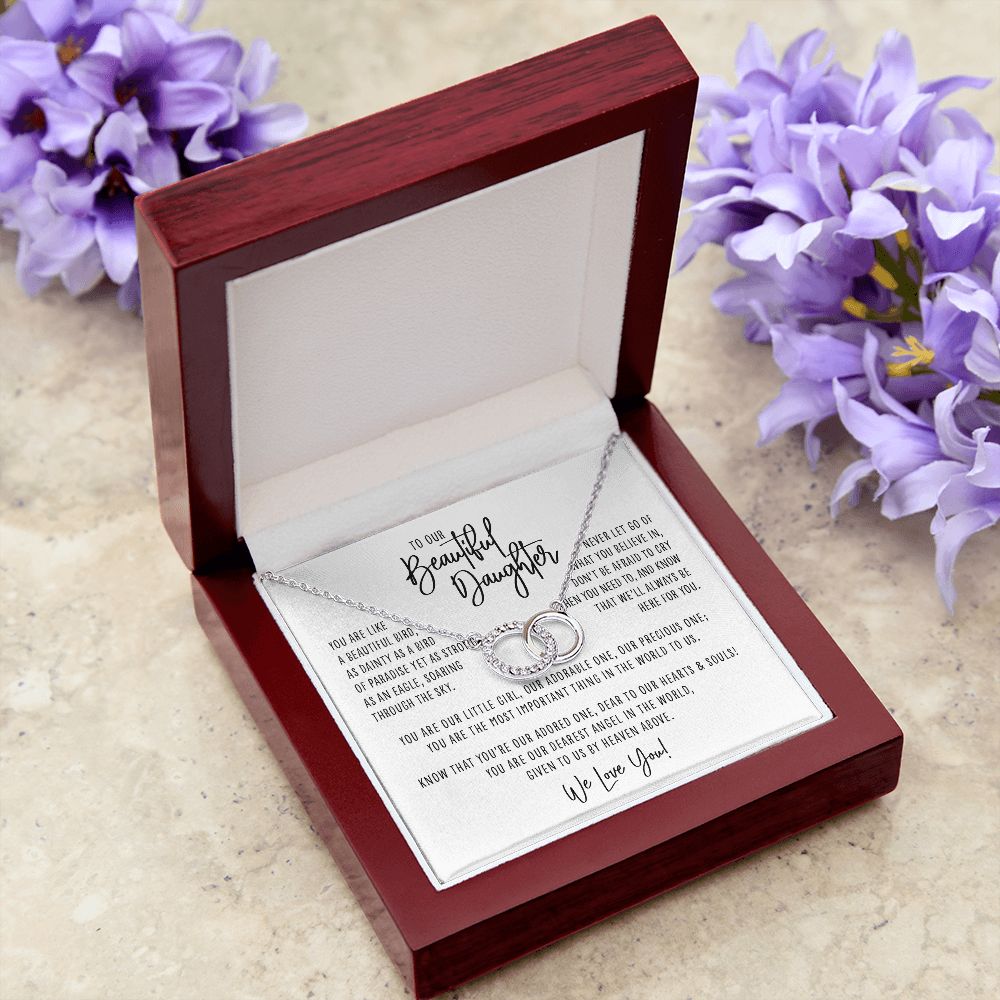 Daughter Like a Beautiful Bird Interlocking Circles Necklace - Image 3