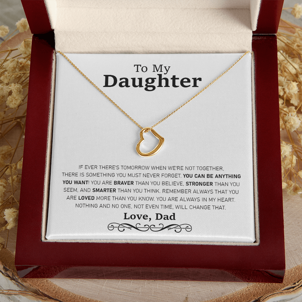 from Dad to Daughter If Ever Tomorrow Sterling Silver Delicate Heart Necklace