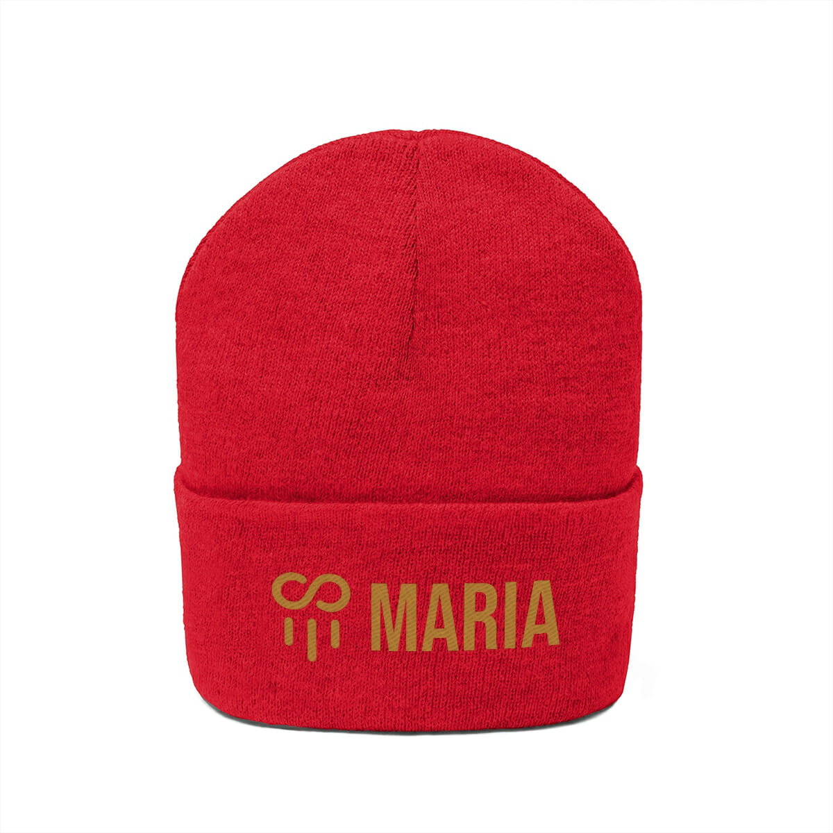 Maria Coin Logo Knit Beanie - Image 5