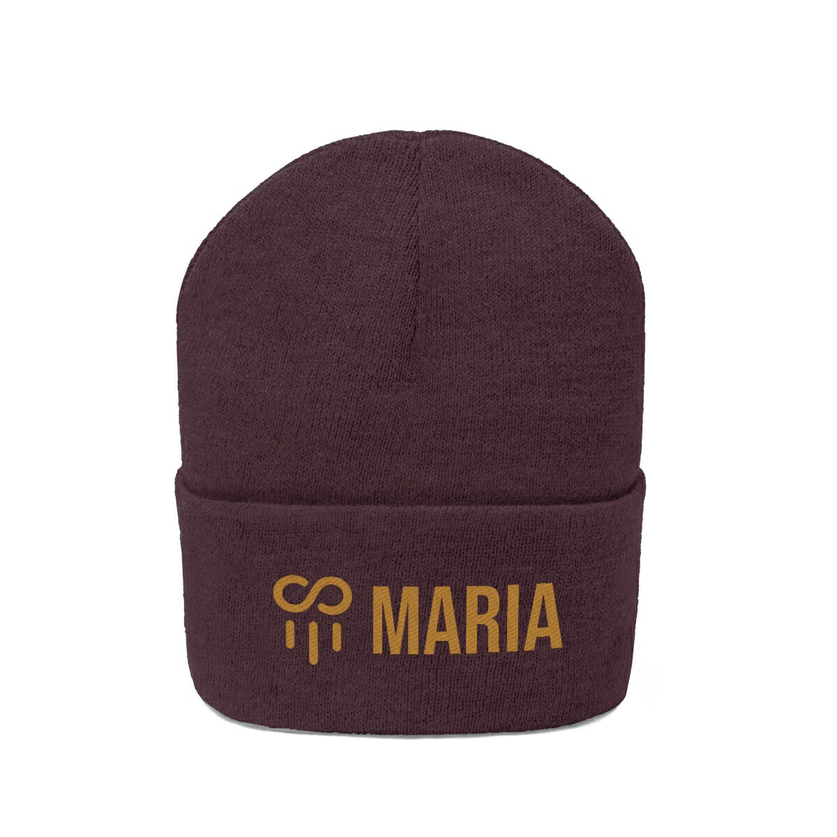 Maria Coin Logo Knit Beanie - Image 4